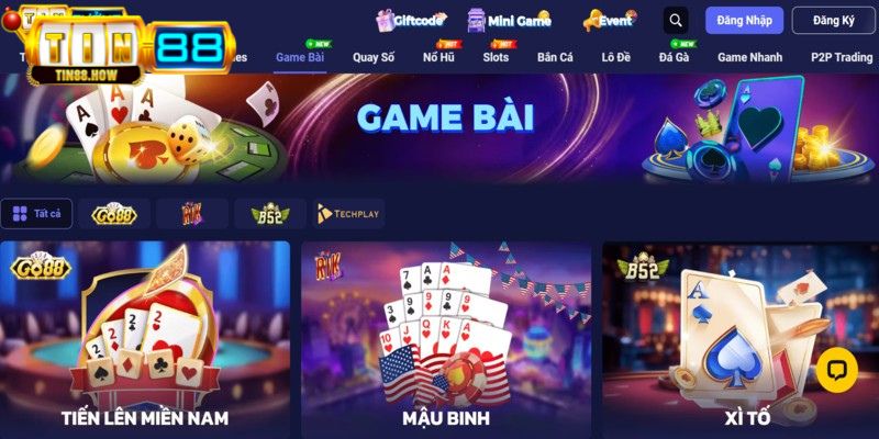 Khám phá những điều thú vị về game bài Tin88
