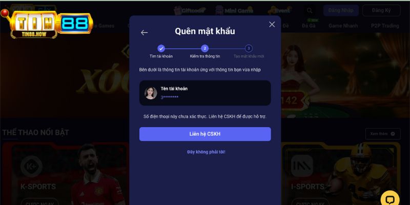 Những chú ý khi hội viên quên password